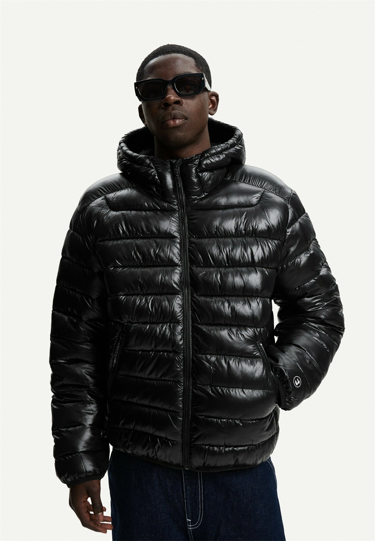 Bershka LIGHTWEIGHT - PUFFER - Winterjacke - black/schwarz