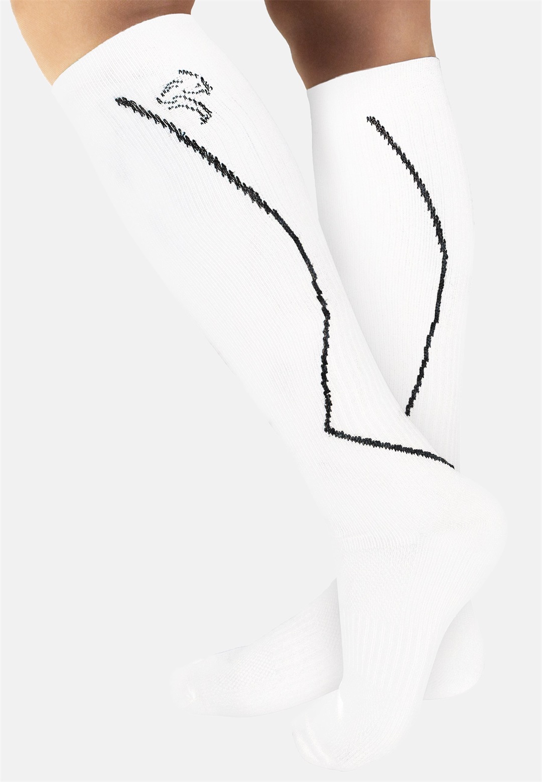 Black Snake KOMPRESSIONS 2 PAAR - Kniestrümpfe - weiß