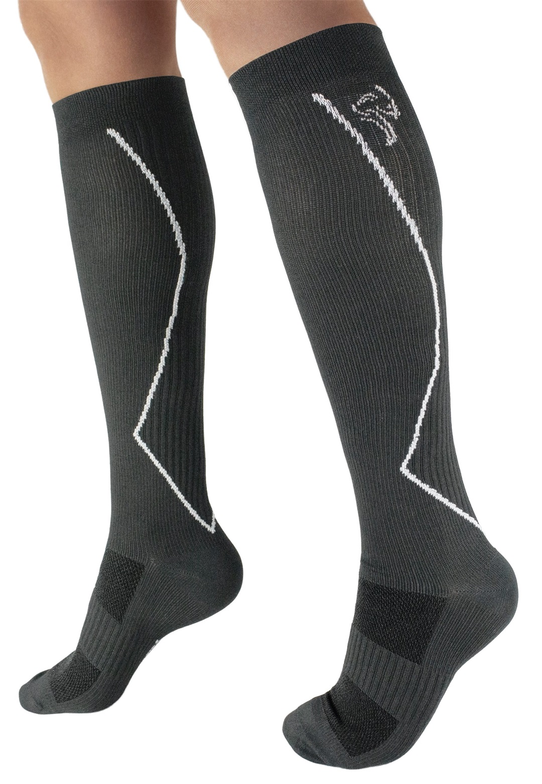Black Snake KOMPRESSION LAUF - Sportsocken - grau