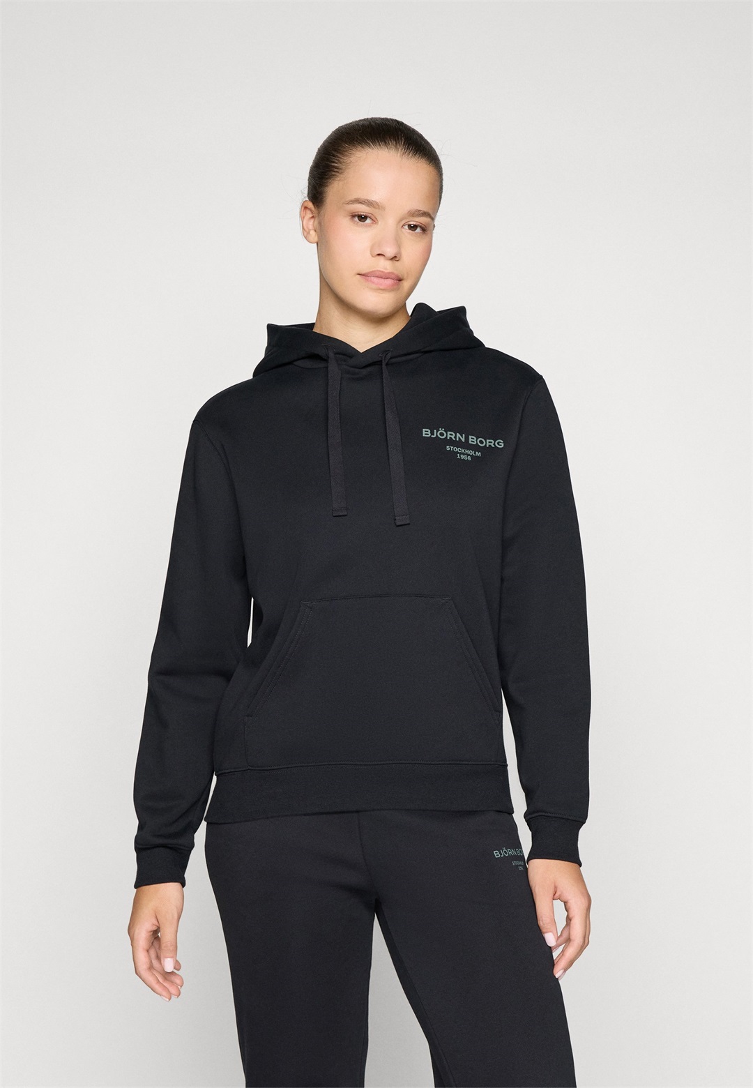 Björn Borg ESSENTIAL HOODIE - Kapuzenpullover - black beauty/schwarz