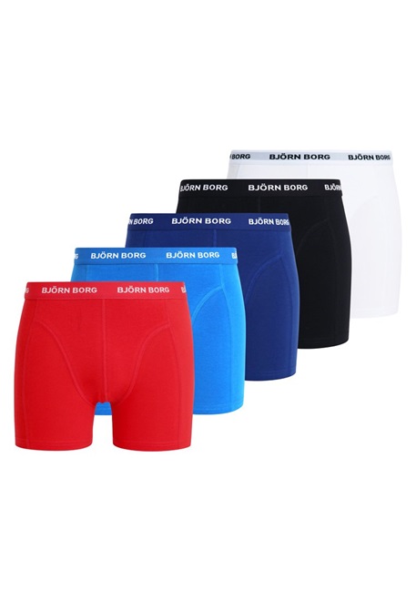 Björn Borg SOLIDS 5 PACK - Boxer Briefs - black/schwarz