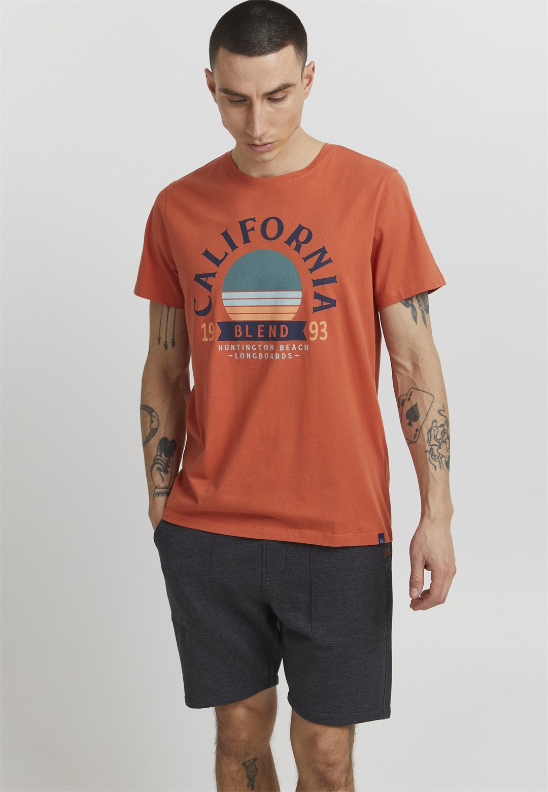 Blend BHOrtwin - T-Shirt print - mango/orange