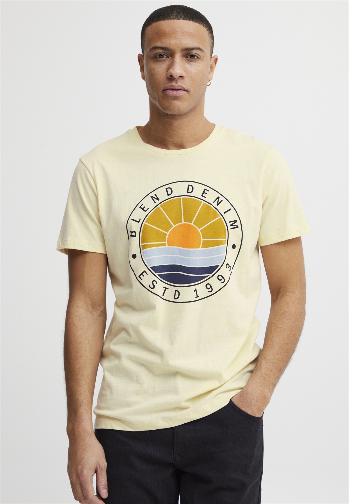 Blend BHBAMMER - T-Shirt print - cloud cream/beige