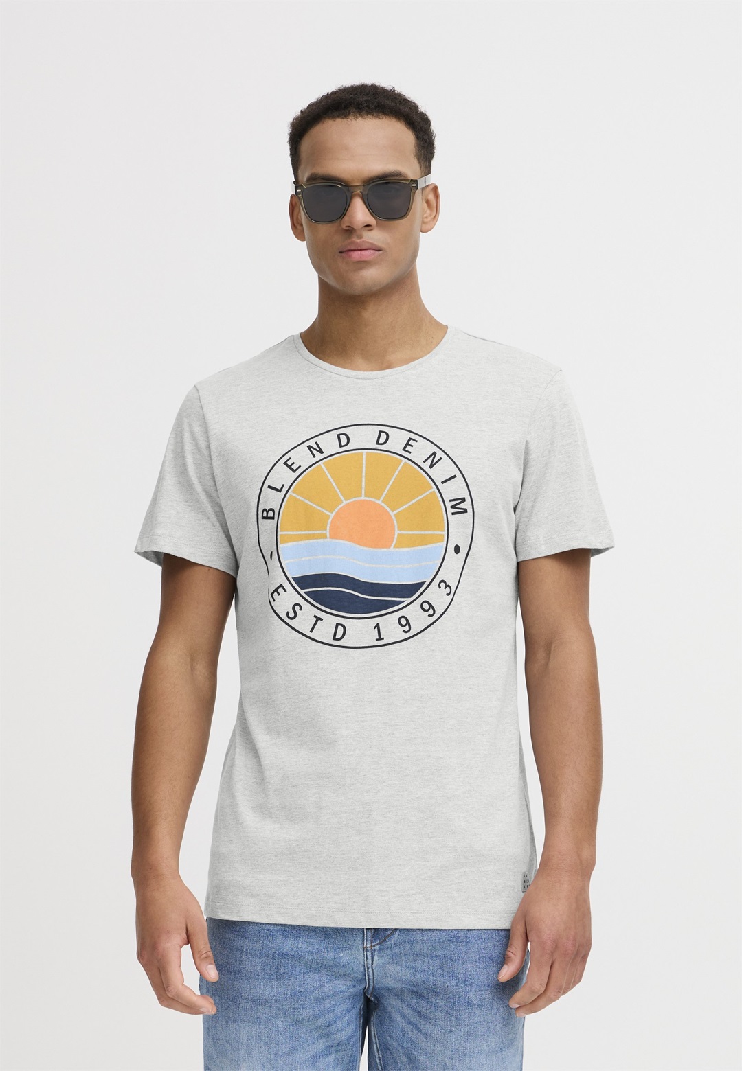 Blend BHBAMMER - T-Shirt print - stone mix/grau