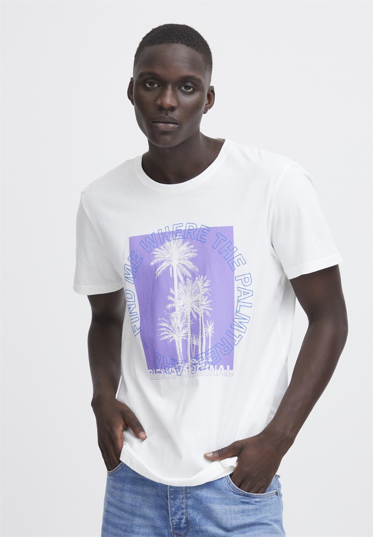 Blend BHTEE - T-Shirt print - snow white/weiß