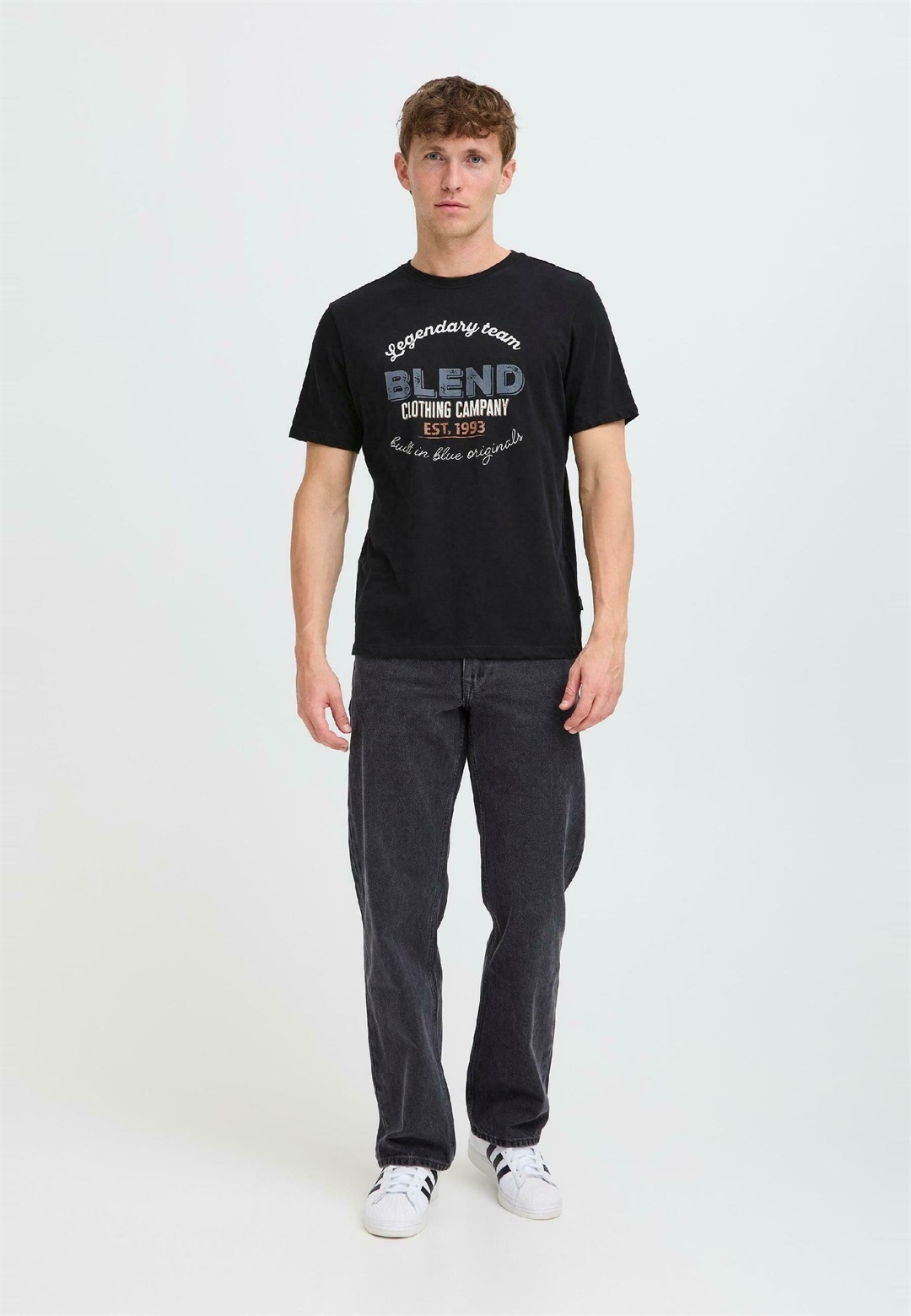 Blend BHBENOP 2 PACK - T-Shirt print - black stone mix/schwarz