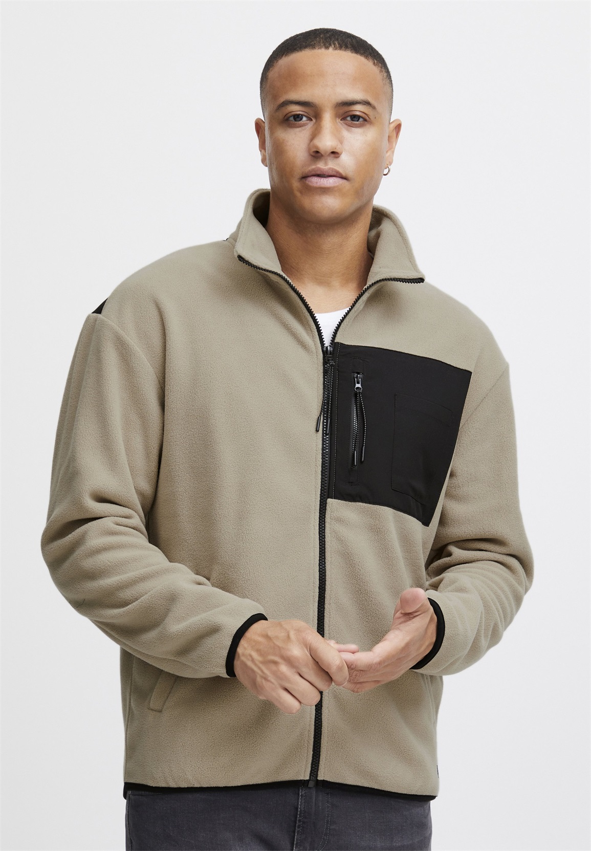 Blend BHSweatshirt TEDDY - Fleecejacke - crockery/khaki