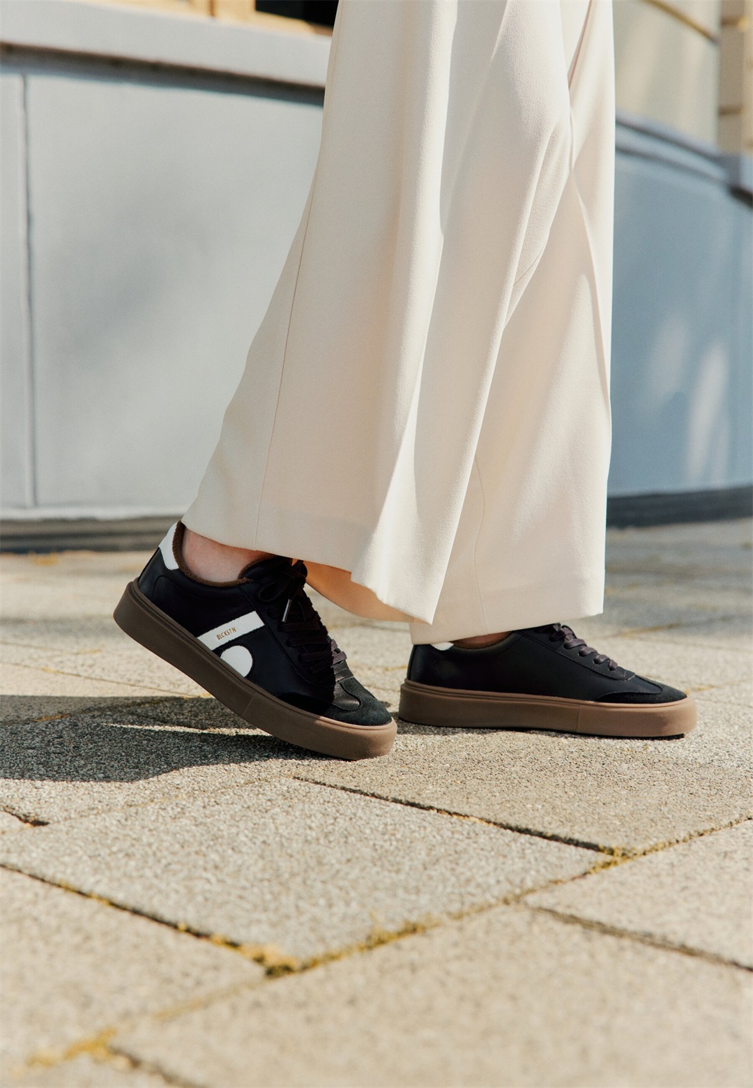 Blackstone Sneaker low - black white/schwarz