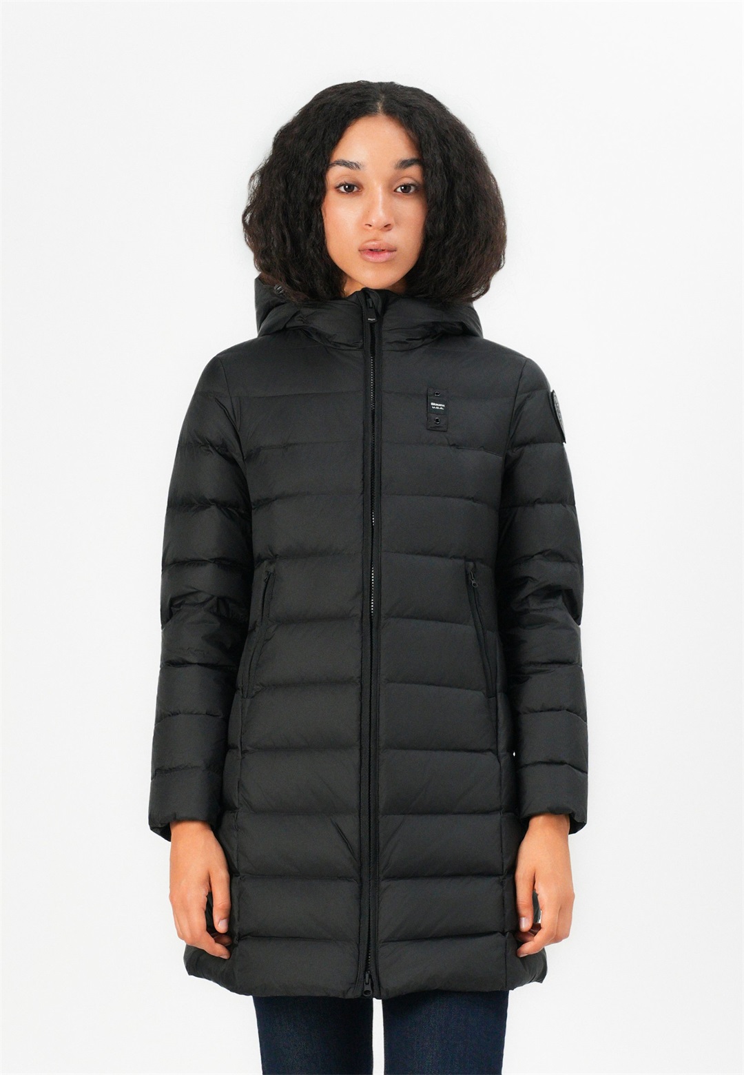 Blauer AGNES - Daunenmantel - nero/schwarz