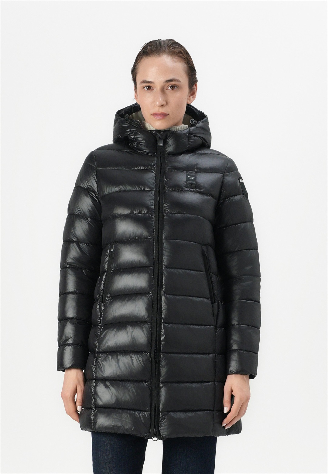 Blauer ADELAIDE - Wintermantel - nero/beige/schwarz