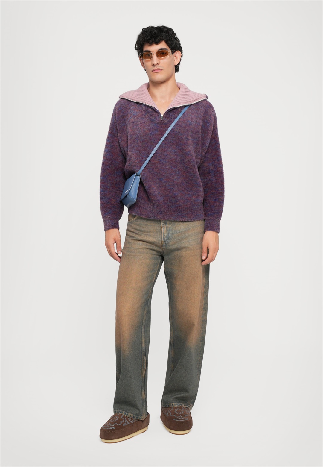 Bonsai FLUFFY HIGHNECK HALF ZIP UNISEX - Strickpullover - wine/rot