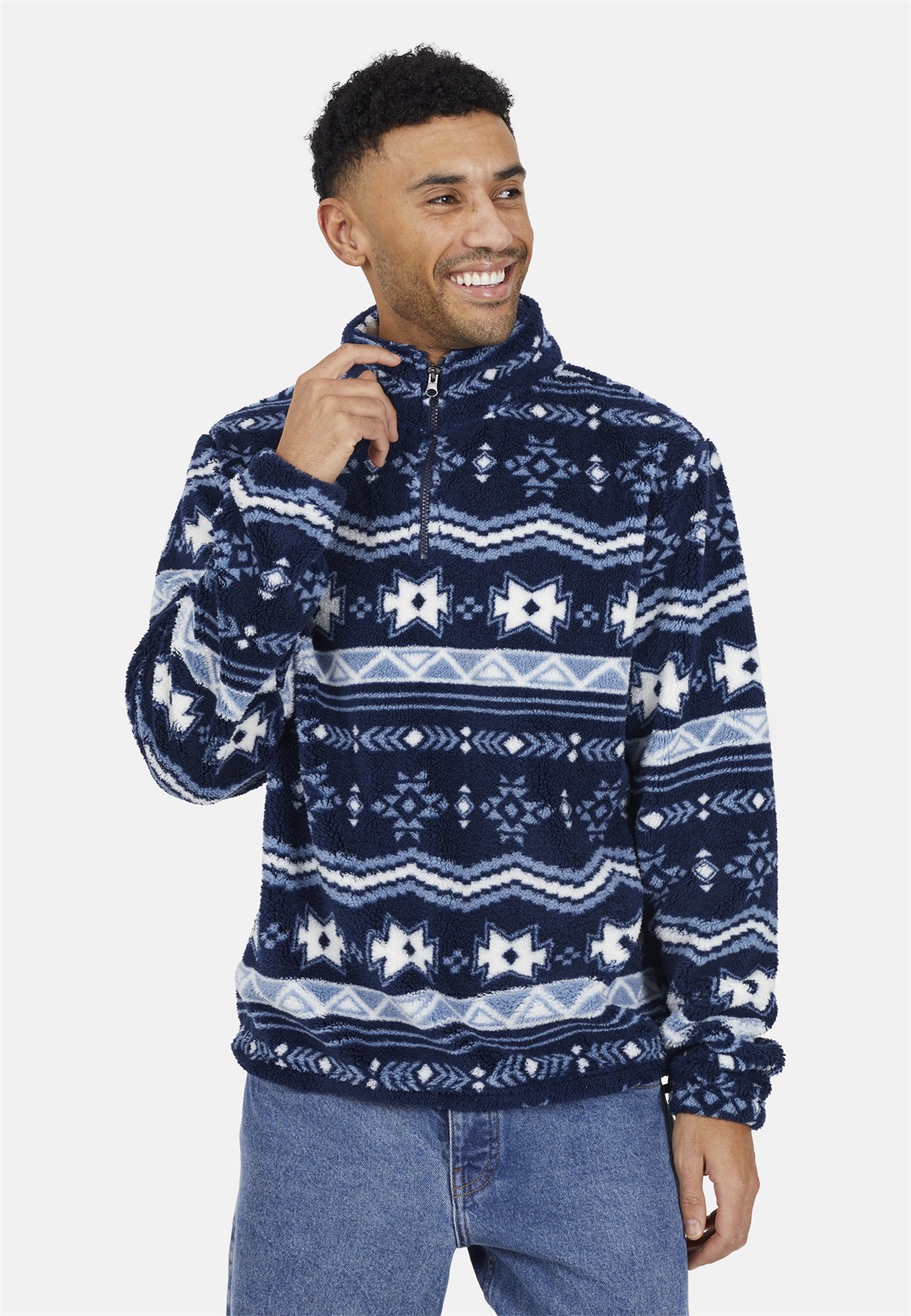 Brave Soul PRINTED 1/4 ZIP - Fleecepullover - multi-coloured/mehrfarbig