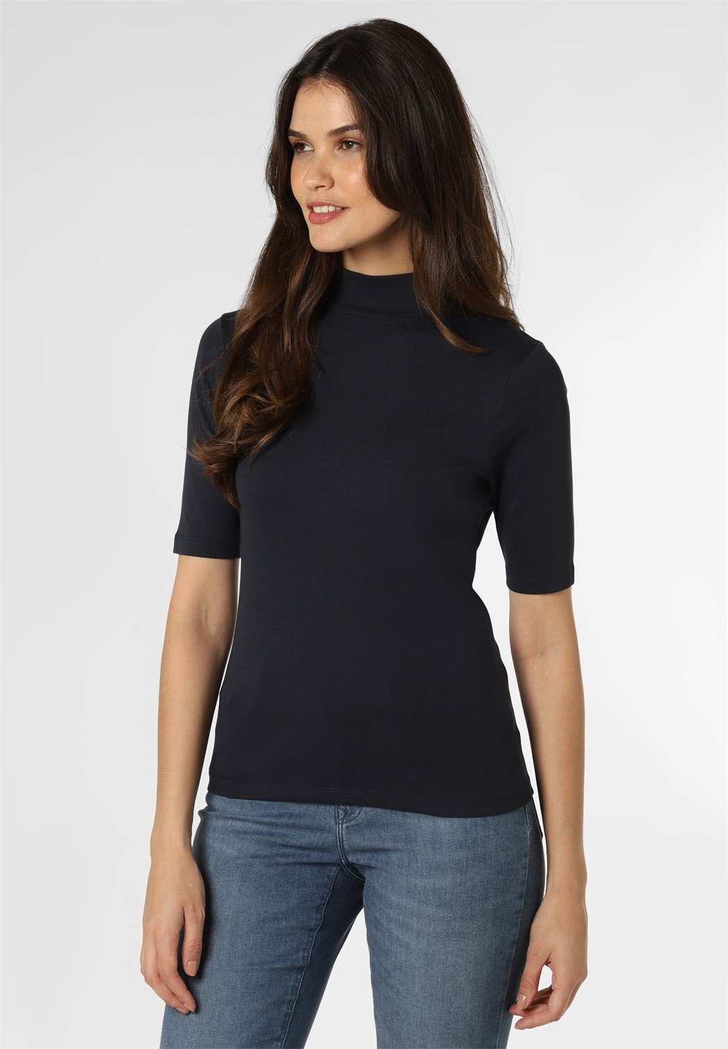 brookshire T-Shirt basic - black/blau