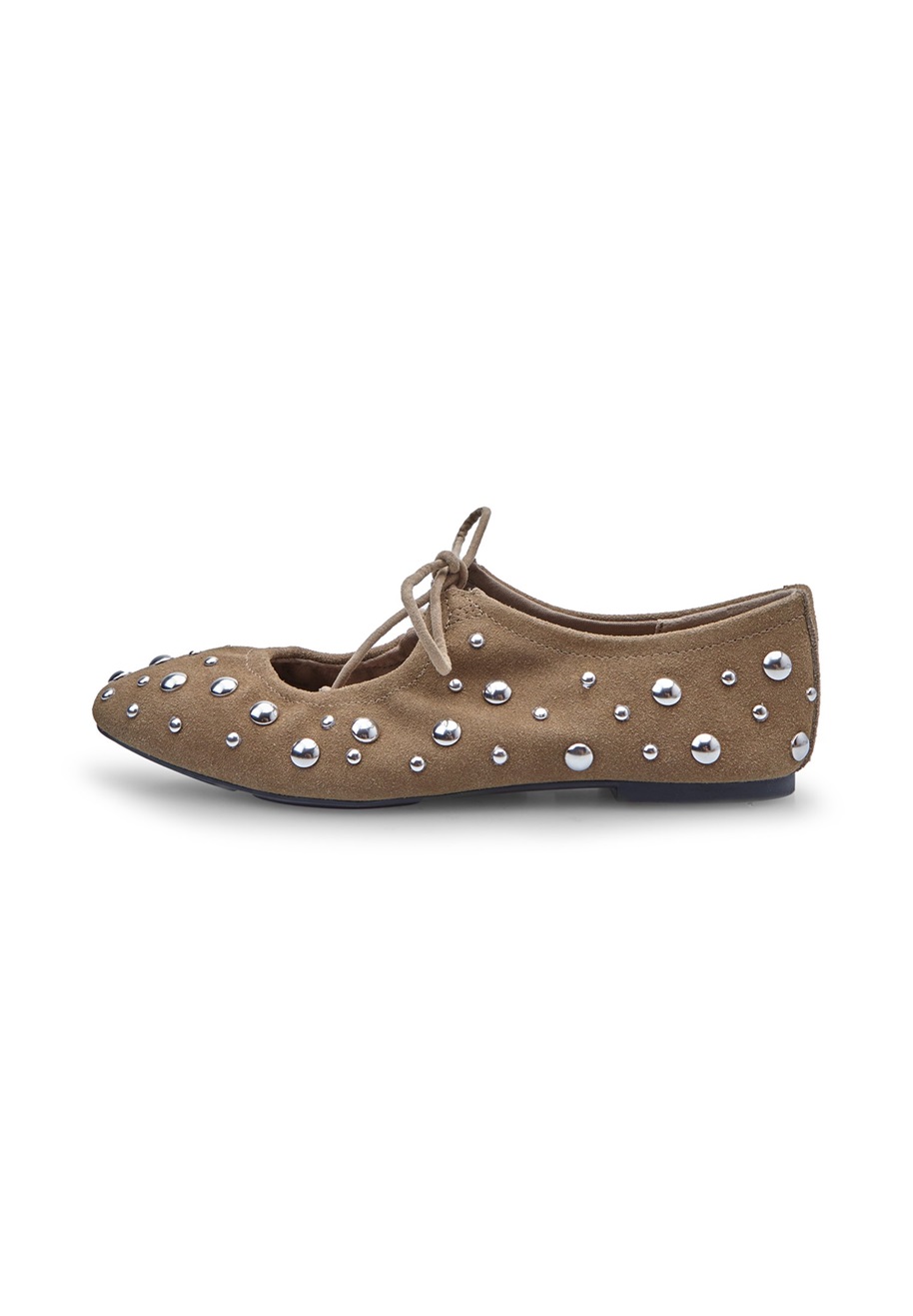 Bata CON FIOCCO E BORCHIE - Klassischer Ballerina - beige