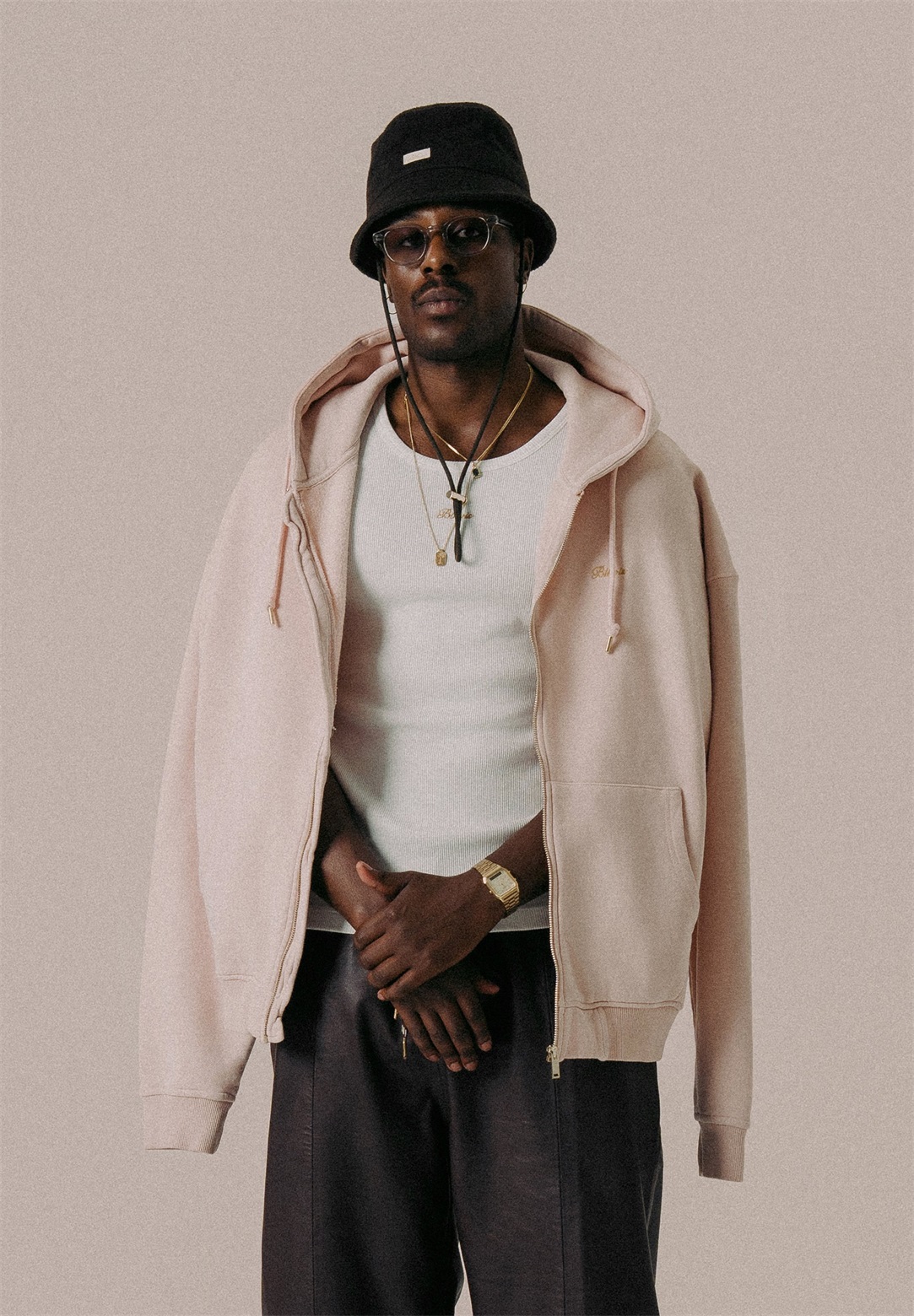 BLKVIS SCRIPT UNISEX - Kapuzenpullover - sepia rose/rosa