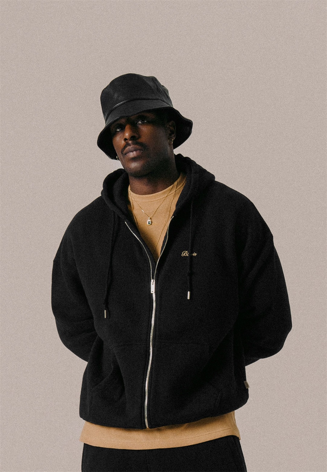 BLKVIS SCRIPT UNISEX - Kapuzenpullover - black/schwarz