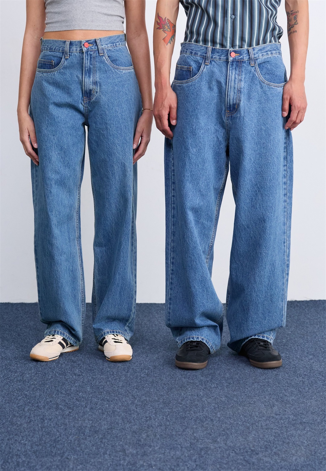 BeWider SUPER UNISEX - Jeans Relaxed Fit - medium blue denim/blue denim