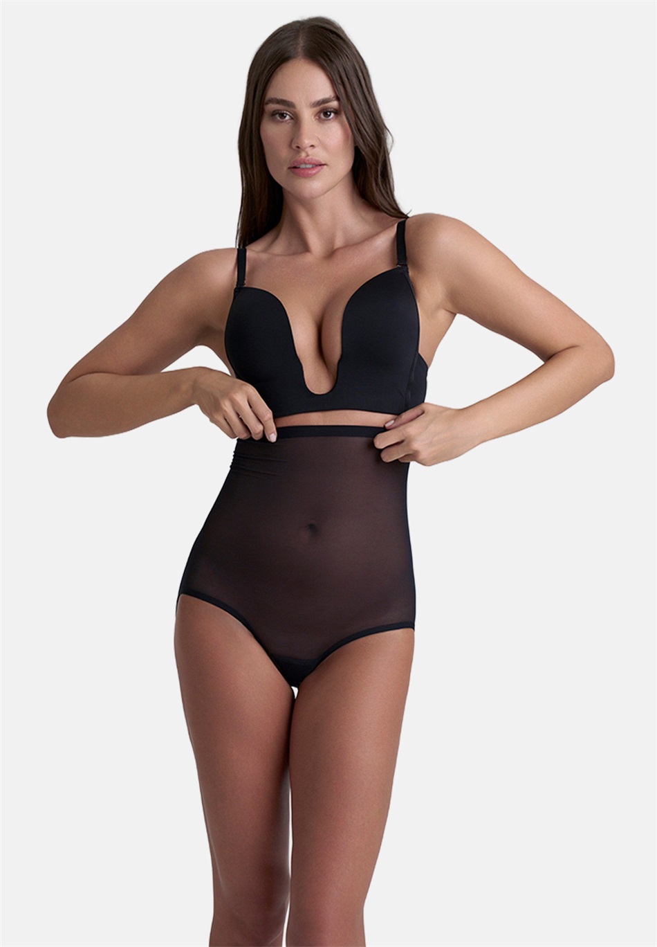 Bye Bra FORMING TULLE HIGH WAIST - Shapewear - black/schwarz