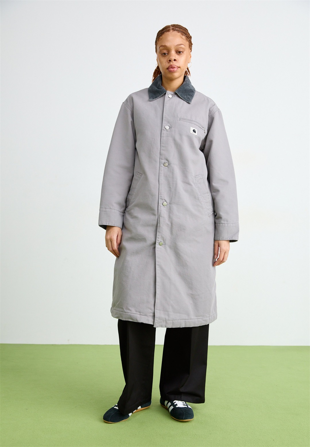 Carhartt WIP WEBSTER COAT - Klassischer Mantel - yosemite/graphite stone washed/grau