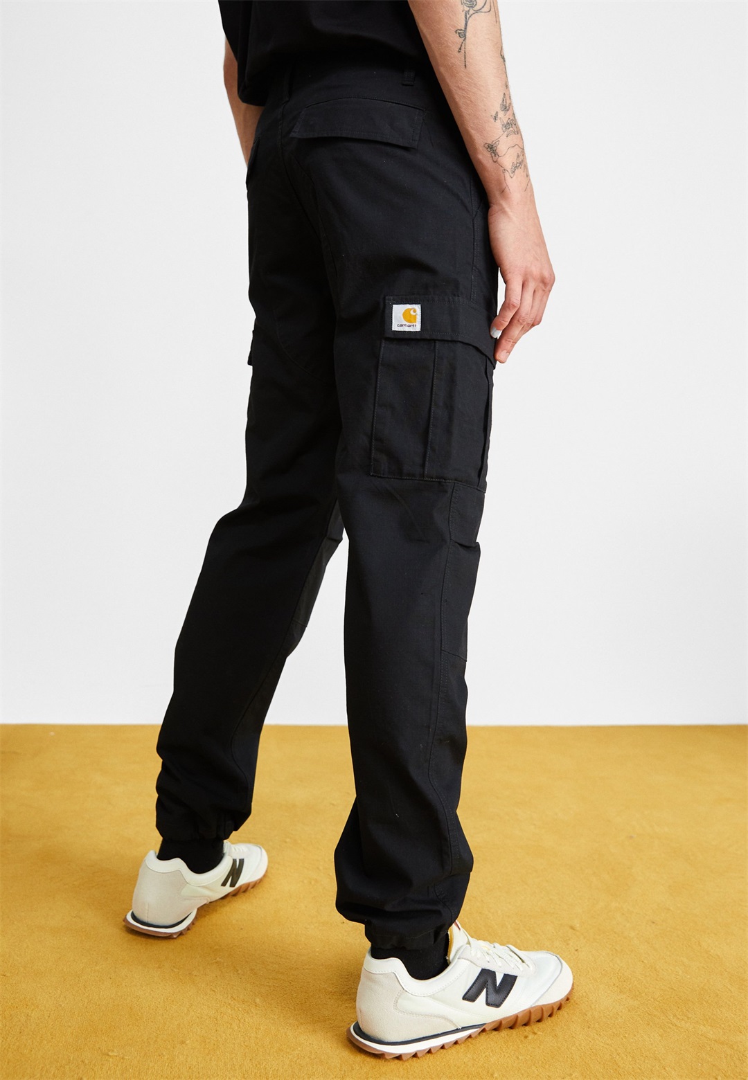 Carhartt WIP AVIATION PANT - Cargohose - black rinsed/schwarz