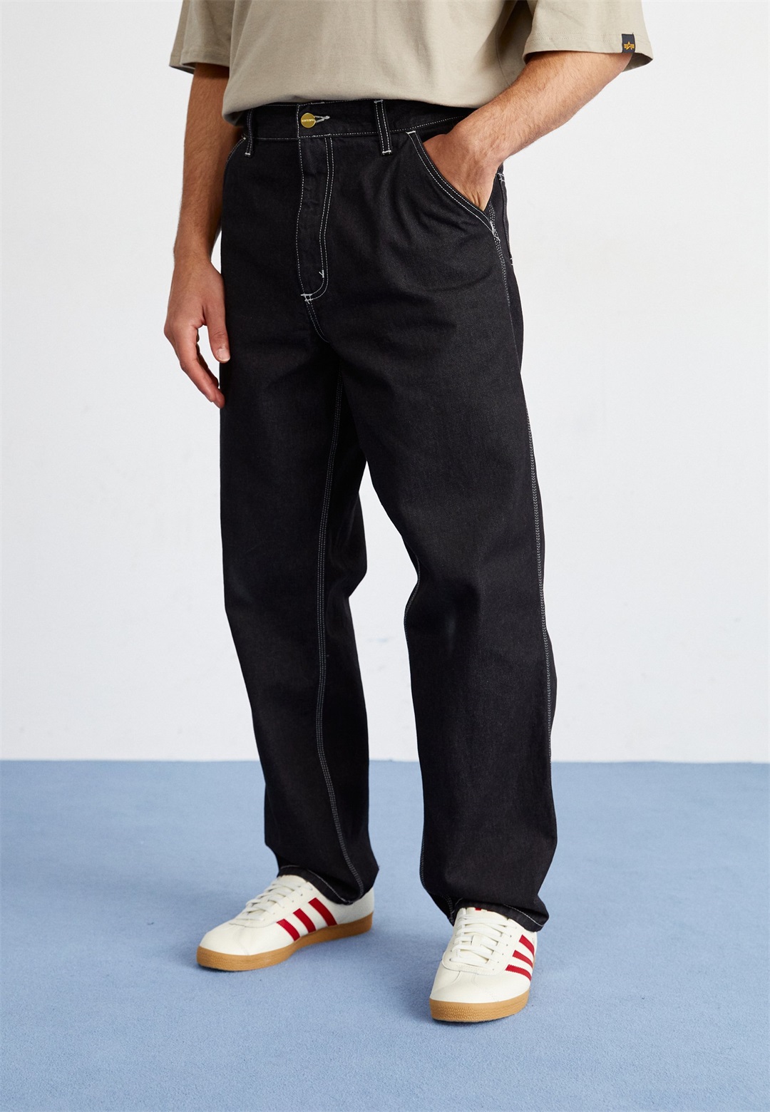 Carhartt WIP SIMPLE PANT - Jeans Relaxed Fit - black one wash/black denim