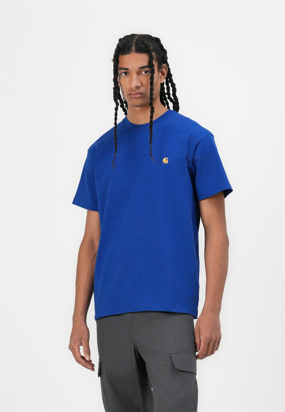 Carhartt WIP CHASE - T-Shirt basic - wolfsbane/gold-coloured/blau