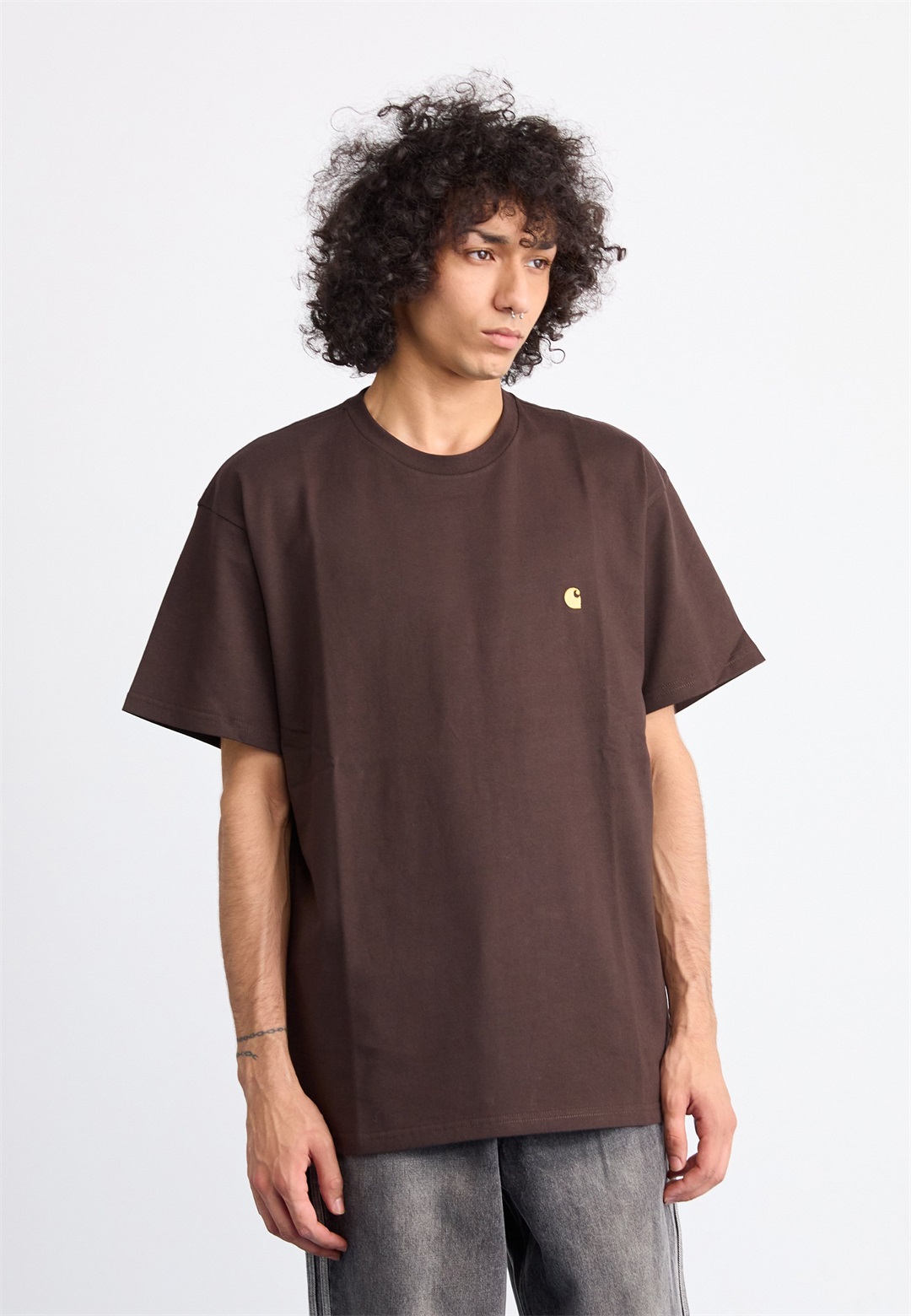 Carhartt WIP CHASE - T-Shirt basic - tobaccogold-coloured/braun
