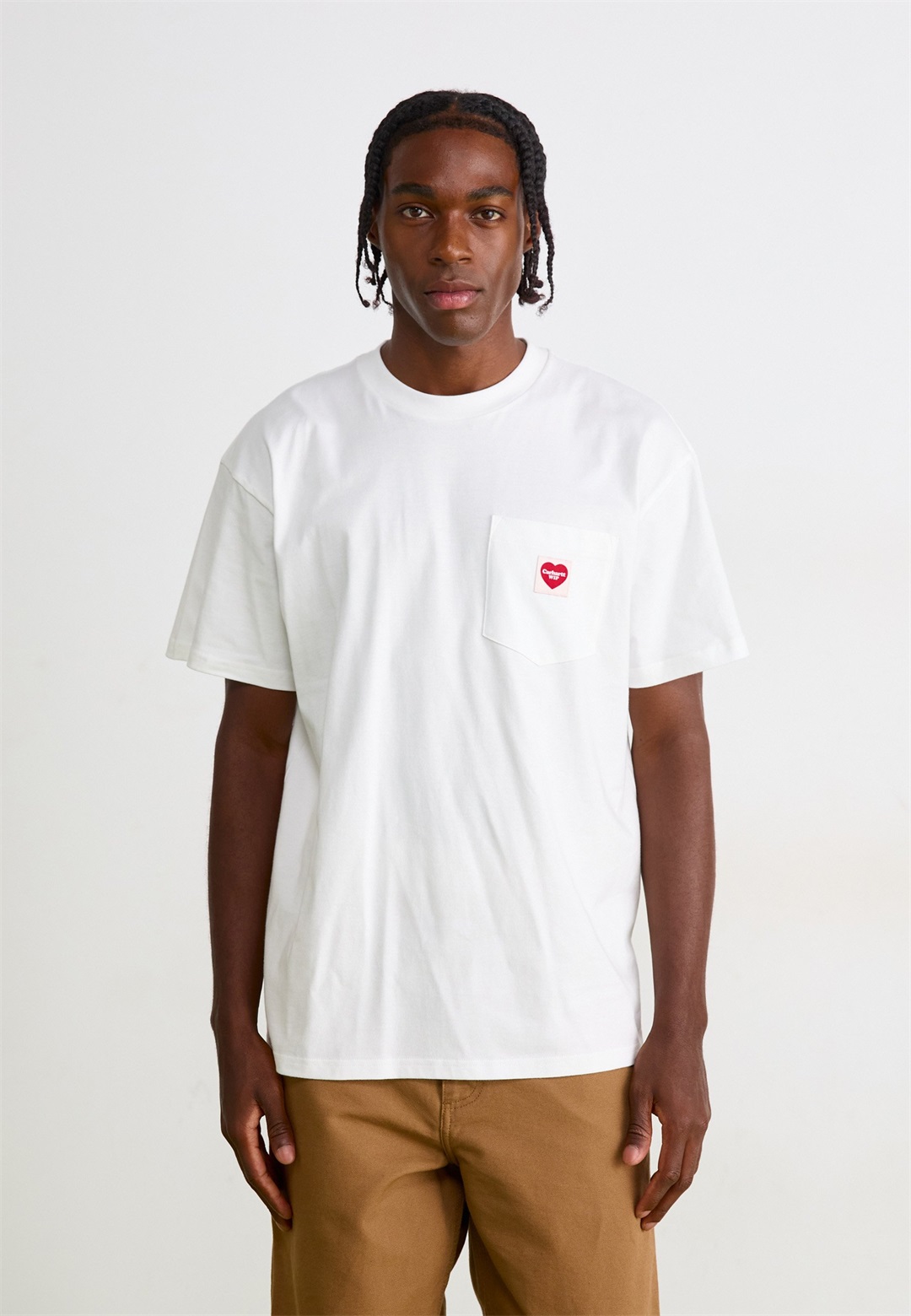 Carhartt WIP POCKET HEART - T-Shirt basic - white/red/weiß