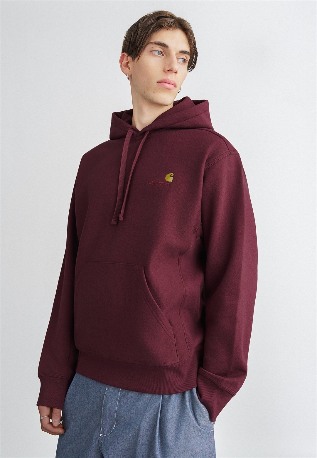 Carhartt WIP HOODED AMERICAN SCRIPT - Kapuzenpullover - rondo/dunkelrot