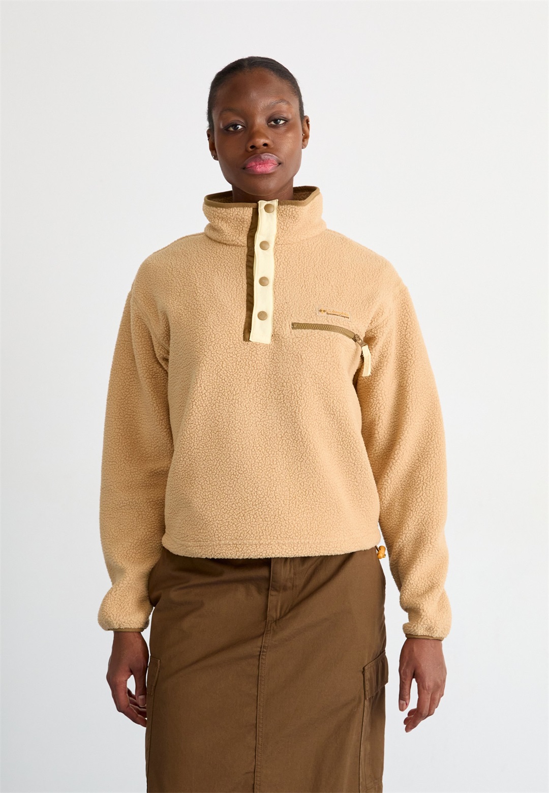 Columbia HELVETIA™ II CROPPED HALF SNAP - Fleecepullover - canoe/beige