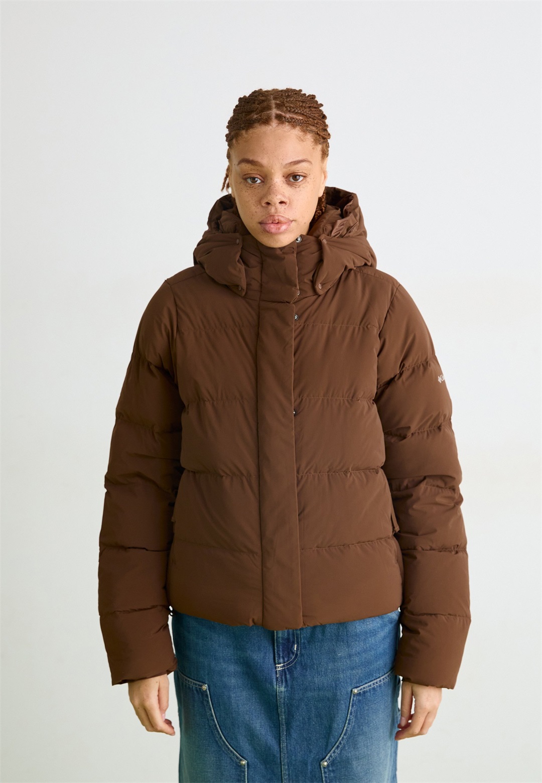 Columbia AMAZE PUFF HOODED JACKET - Daunenjacke - tobacco/braun