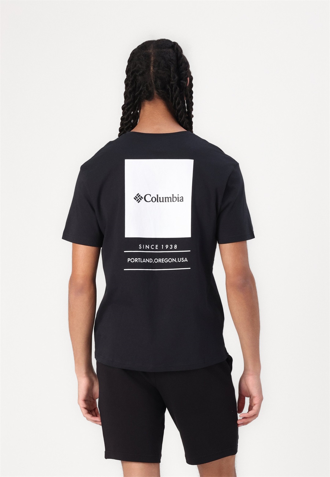 Columbia BARTON SPRINGS GRAPHIC TEE - T-Shirt print - black/schwarz