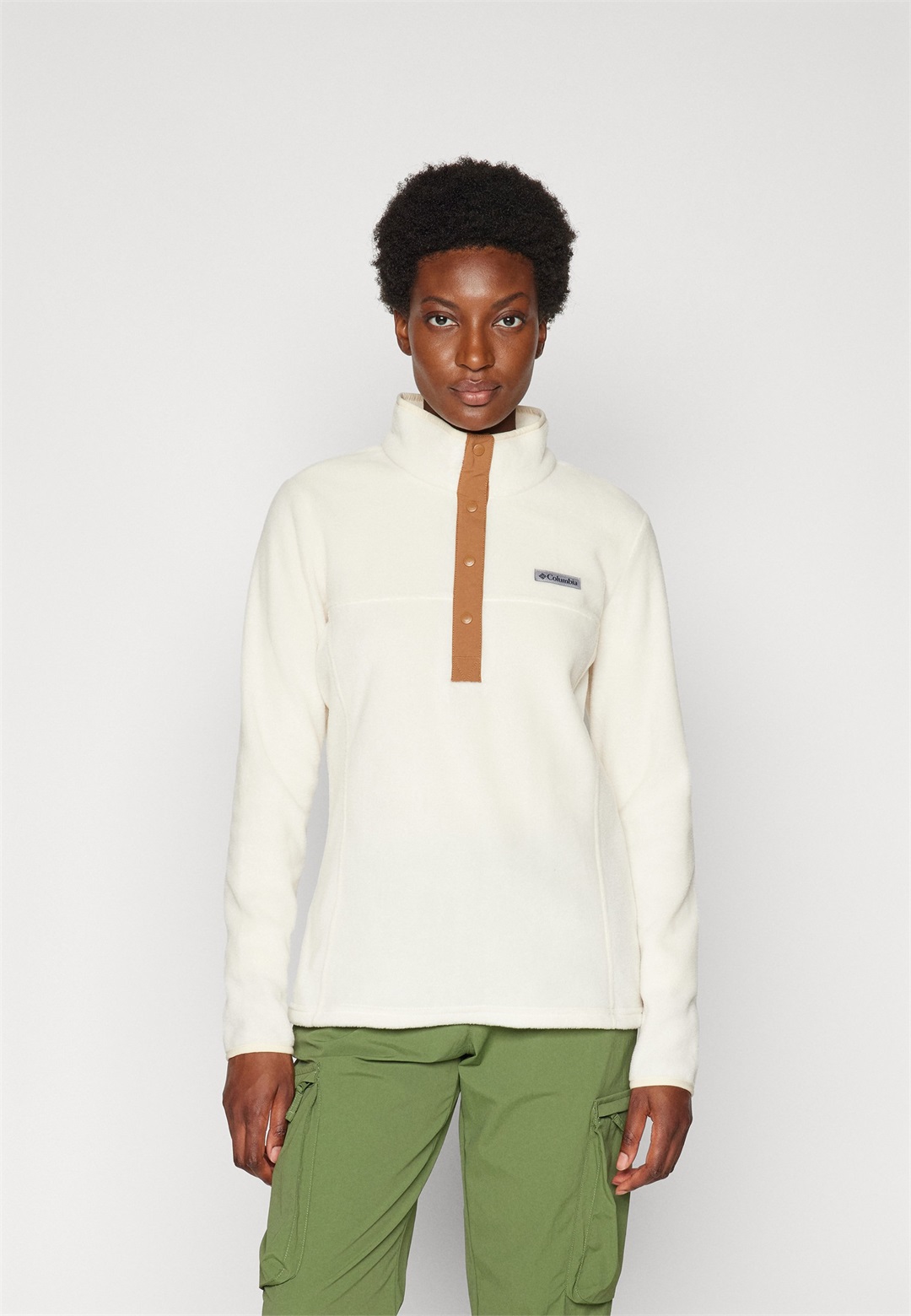 Columbia BENTON SPRINGS™ 1/2 SNAP - Fleecepullover - chalk/camel brown/offwhite