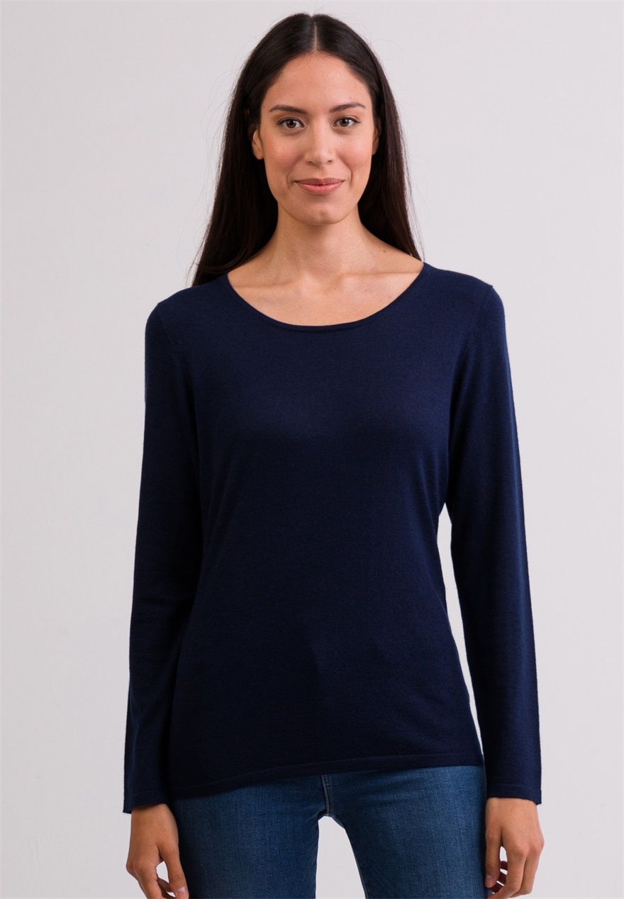 CASH-MERE Strickpullover - marine blau/dunkelblau