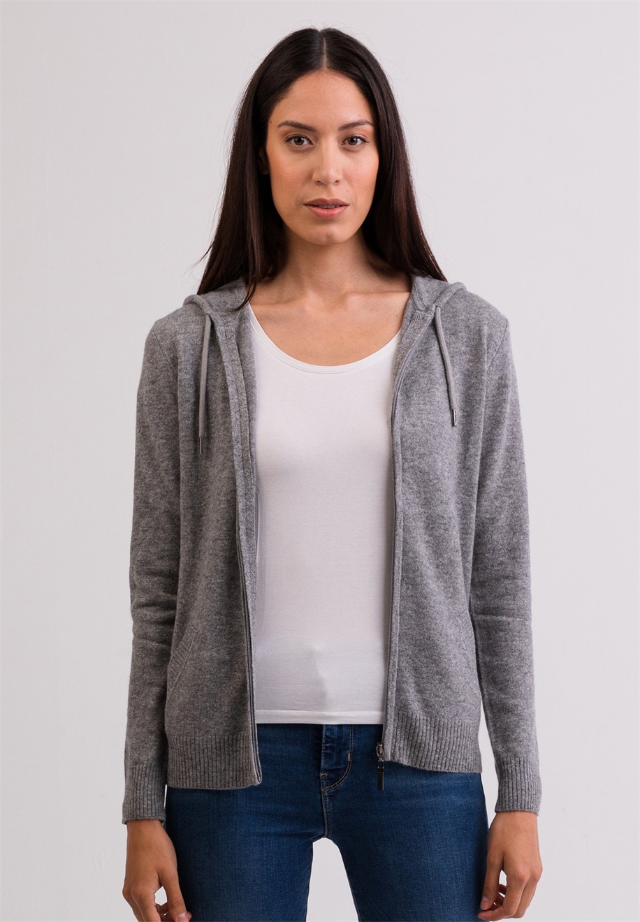 CASH-MERE Strickjacke - grau
