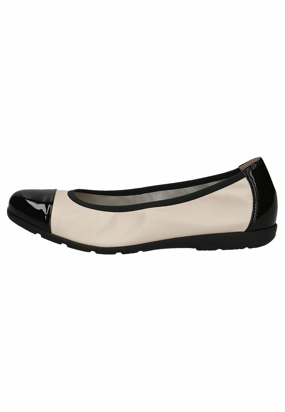 Caprice Klassischer Ballerina - cream black/beige