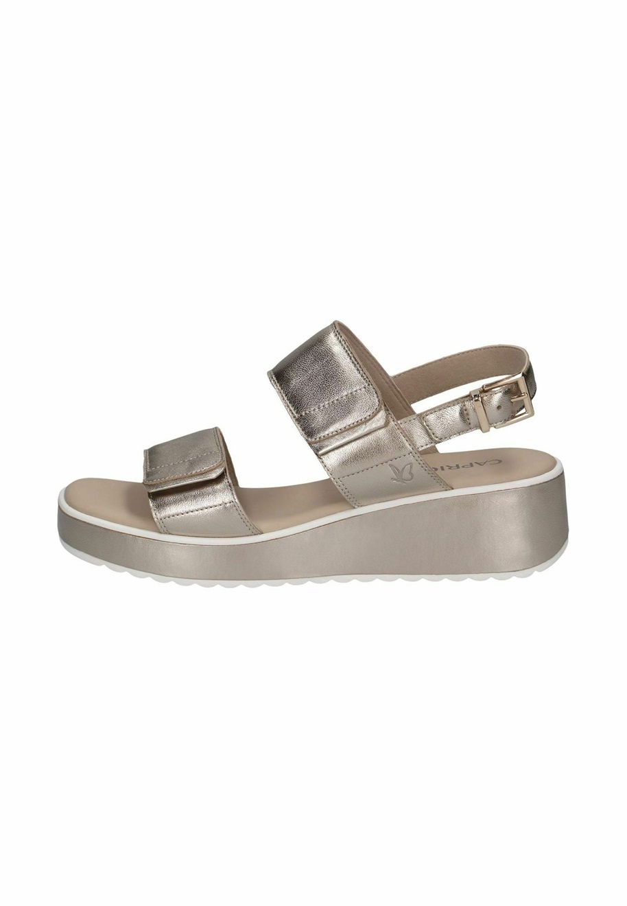 Caprice Keilsandalette - taupe metallic/taupe