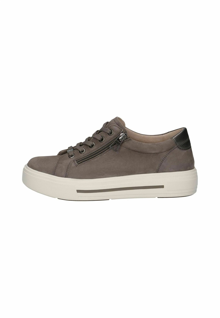 Caprice MANOU - Sneaker low - dk taupe suede/beige