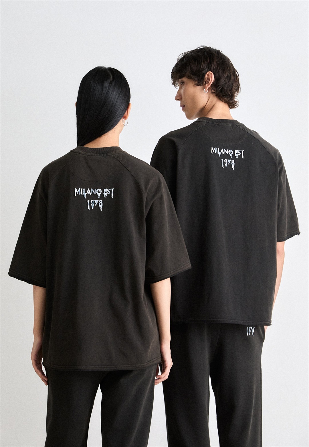 Carlo Colucci UNISEX - T-Shirt print - vintage black/schwarz