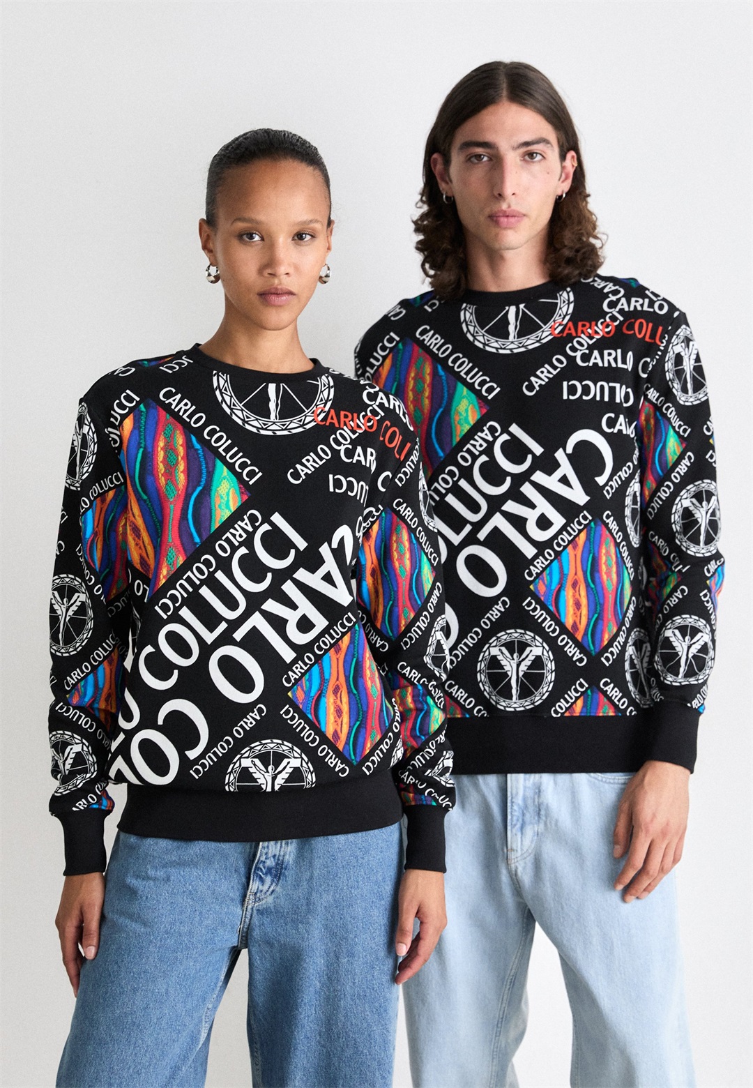 Carlo Colucci BIG LETTERS UNISEX - Sweatshirt - black/schwarz