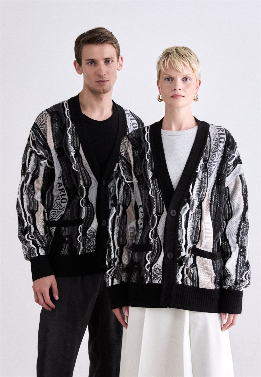 Carlo Colucci UNISEX - Strickjacke - black/schwarz