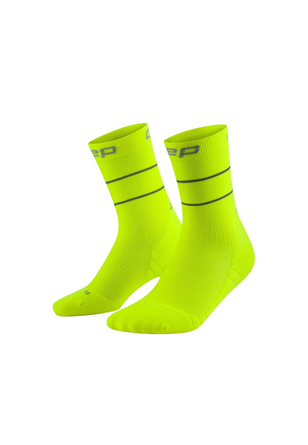 CEP PRO RUN COMPRESSION REFLECTIVE MID CUT - Sportsocken - neon yellow/neongelb