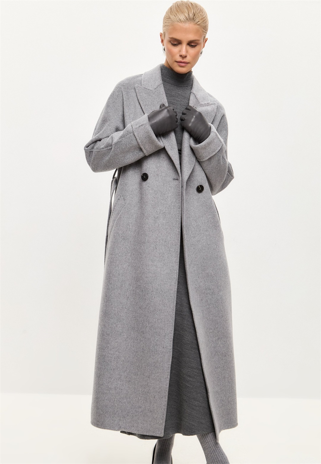 Cesare Gaspari Klassischer Mantel - light grey/hellgrau