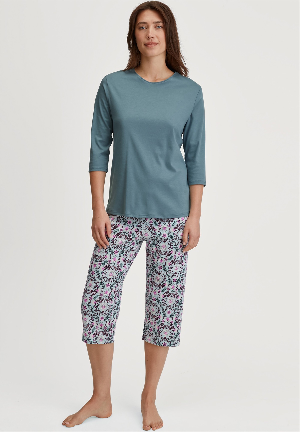 Calida AFRICAN DREAMS 3/4-SET - Pyjama - smoke blue/hellblau