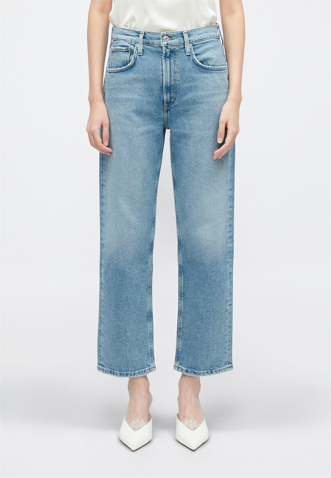 Citizens of Humanity DELFINA - Jeans Straight Leg - odina/light-blue denim