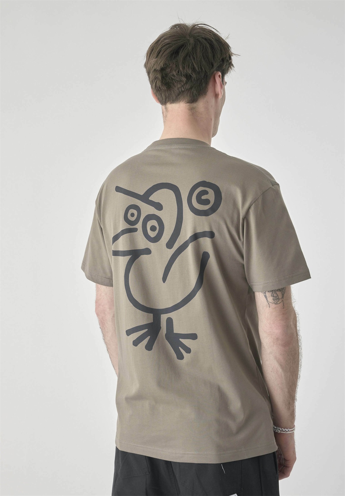 Cleptomanicx SKETCH GULL - T-Shirt print - bungee cord/braun