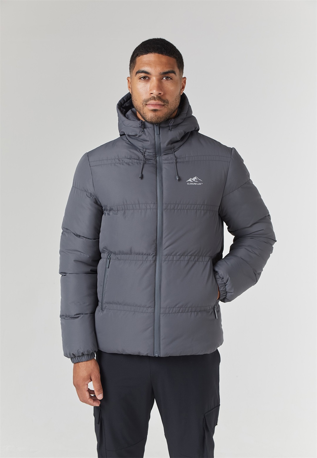 CLOSURE London LOGO RACER PUFFER JACKET - Winterjacke - charcoal/dunkelgrau