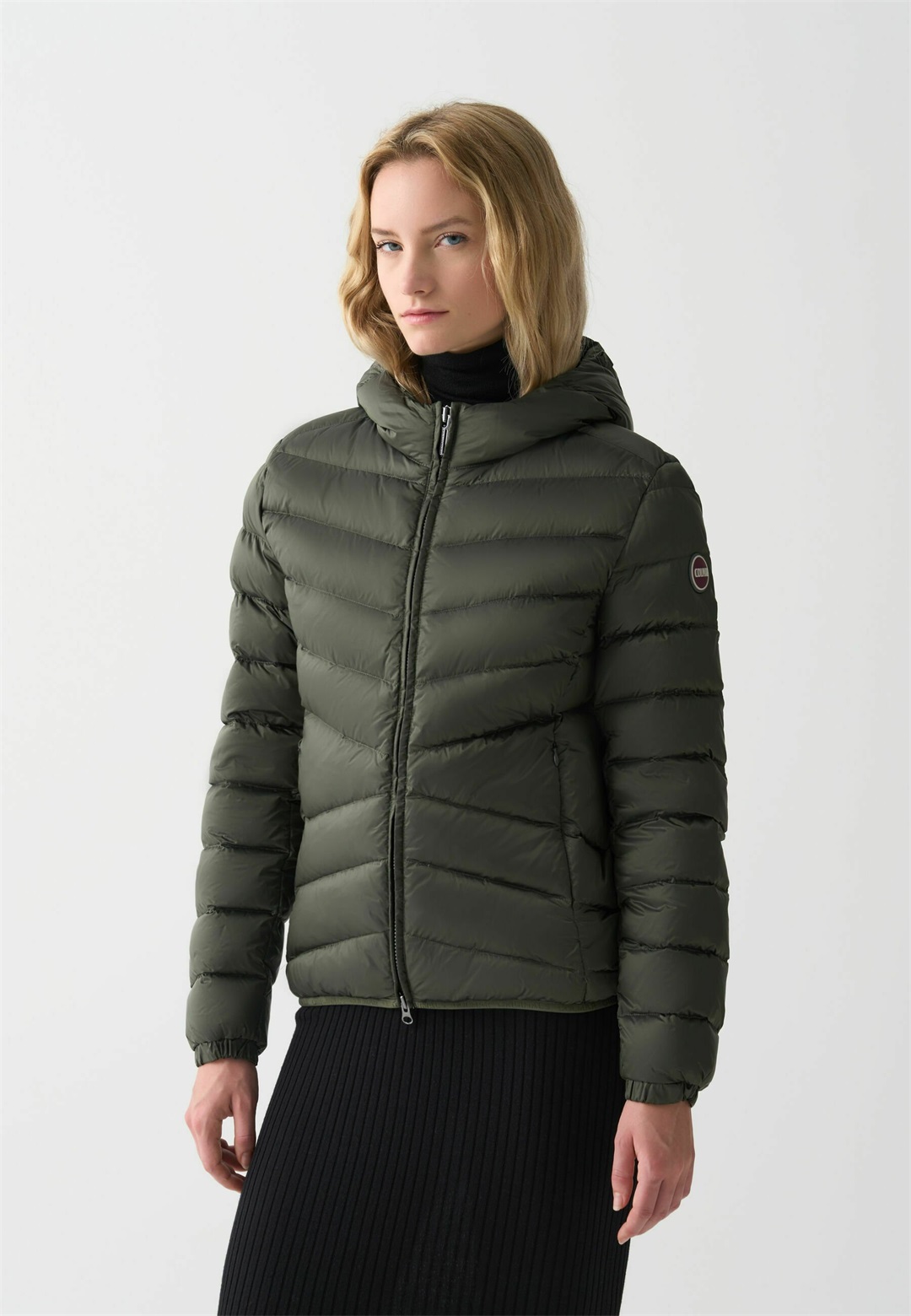 Colmar Originals QUITTED WITH HOOD - Daunenjacke - olive/oliv