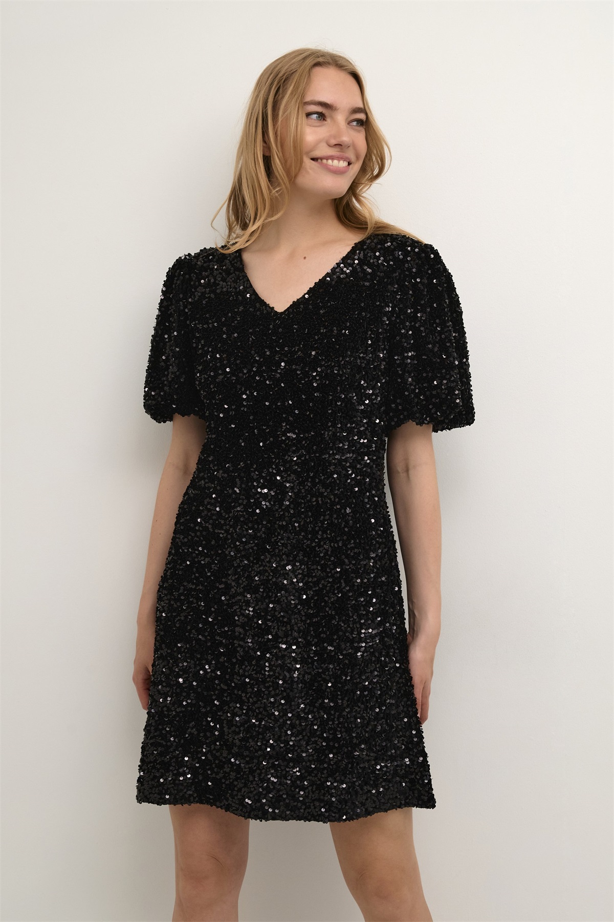 Cream CRLOUISE GLITTER - Cocktailkleid/festliches Kleid - pitch black/schwarz