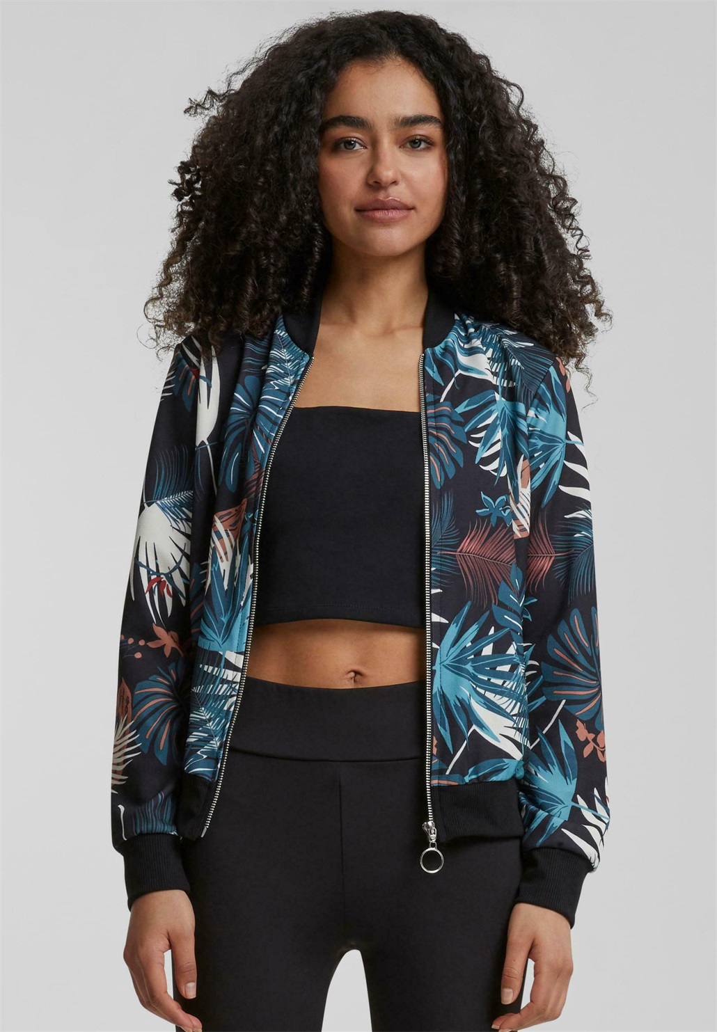 Cloud 5ive MIT TROPICAL PRINT - Bomberjacke - black/schwarz
